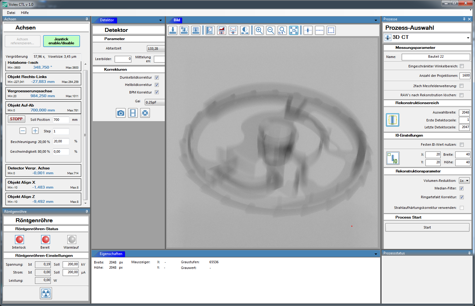 Software-Oberfläche 2D/3D Röntgen  Foto © Fraunhofer IZFP